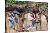 Red-and-green macaw flock feeding, Peru-Bolivia border-Nick Garbutt-Stretched Canvas