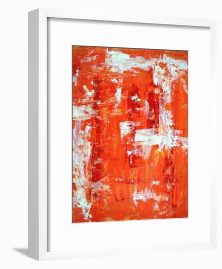 Red and Orange Abstract Art Painting-T30Gallery-Framed Art Print