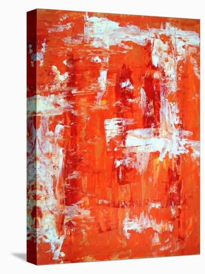 Red and Orange Abstract Art Painting-T30Gallery-Stretched Canvas