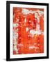 Red and Orange Abstract Art Painting-T30Gallery-Framed Art Print