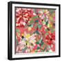 Red and Pink Dahlia II-Candra Boggs-Framed Art Print