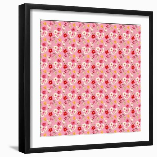 Red and Pink on Fucshia Background-Effie Zafiropoulou-Framed Giclee Print