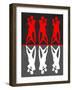 Red and White Dance-Felix Podgurski-Framed Art Print