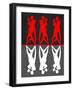 Red and White Dance-Felix Podgurski-Framed Art Print