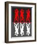 Red and White Dance-Felix Podgurski-Framed Art Print