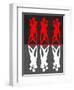 Red and White Dance-Felix Podgurski-Framed Art Print