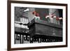 Red and White Flowers in Planter-null-Framed Photo