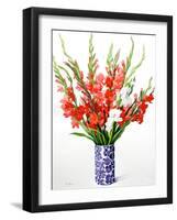 Red and White Gladioli-Christopher Ryland-Framed Giclee Print