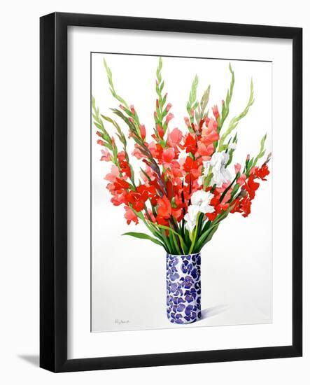 Red and White Gladioli-Christopher Ryland-Framed Giclee Print