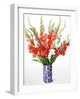 Red and White Gladioli-Christopher Ryland-Framed Giclee Print