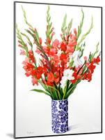 Red and White Gladioli-Christopher Ryland-Mounted Giclee Print