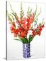 Red and White Gladioli-Christopher Ryland-Stretched Canvas