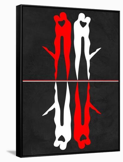 Red and White Kiss Reflection-Felix Podgurski-Framed Stretched Canvas