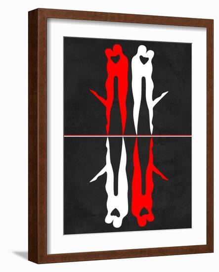 Red and White Kiss Reflection-Felix Podgurski-Framed Art Print