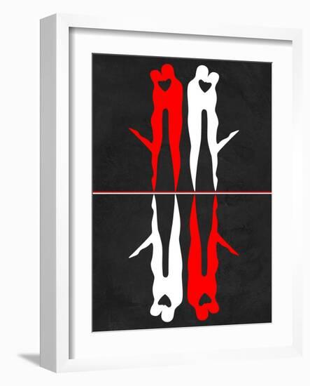 Red and White Kiss Reflection-Felix Podgurski-Framed Art Print