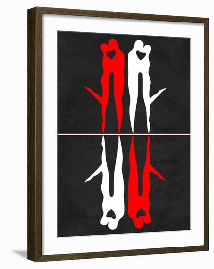 Red and White Kiss Reflection-Felix Podgurski-Framed Art Print