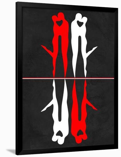 Red and White Kiss Reflection-Felix Podgurski-Framed Art Print