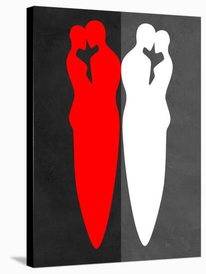 Red and White Kiss-Felix Podgurski-Stretched Canvas