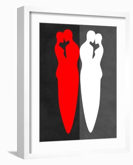 Red and White Kiss-Felix Podgurski-Framed Art Print