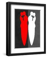 Red and White Kiss-Felix Podgurski-Framed Art Print