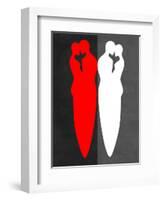 Red and White Kiss-Felix Podgurski-Framed Art Print