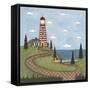 Red and White Lighthouse-Robin Betterley-Framed Stretched Canvas