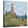 Red and White Lighthouse-Robin Betterley-Stretched Canvas