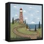 Red and White Lighthouse-Robin Betterley-Framed Stretched Canvas