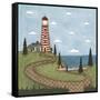 Red and White Lighthouse-Robin Betterley-Framed Stretched Canvas