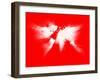Red and White Radiant World Map-NaxArt-Framed Art Print