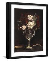 Red and White Roses in a Silver Urn, C.1897-Samuel John Peploe-Framed Giclee Print