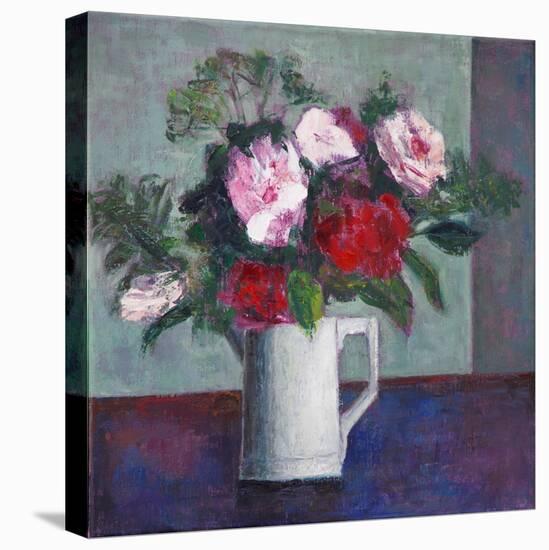 Red and White Roses-Ruth Addinall-Stretched Canvas