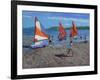 Red and White Sails, Abersoch-Andrew Macara-Framed Giclee Print