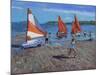 Red and White Sails, Abersoch-Andrew Macara-Mounted Giclee Print