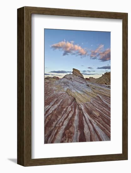 Red and White Sandstone Stripes at Sunrise-James-Framed Photographic Print