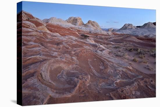 Red and White Sandstone Swirls at Dawn-James Hager-Stretched Canvas