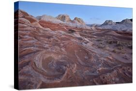 Red and White Sandstone Swirls at Dawn-James Hager-Stretched Canvas