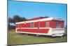 Red and White Travel Trailer-Found Image Press-Mounted Photographic Print