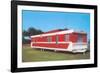 Red and White Travel Trailer-Found Image Press-Framed Photographic Print