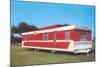 Red and White Travel Trailer-Found Image Press-Mounted Photographic Print