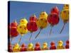 Red and Yellow Chinese Lanterns Hung for New Years, Kek Lok Si Temple, Island of Penang, Malaysia-Cindy Miller Hopkins-Stretched Canvas