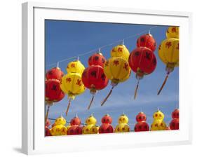 Red and Yellow Chinese Lanterns Hung for New Years, Kek Lok Si Temple, Island of Penang, Malaysia-Cindy Miller Hopkins-Framed Photographic Print