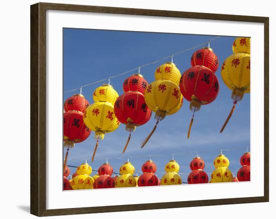 Red and Yellow Chinese Lanterns Hung for New Years, Kek Lok Si Temple, Island of Penang, Malaysia-Cindy Miller Hopkins-Framed Photographic Print