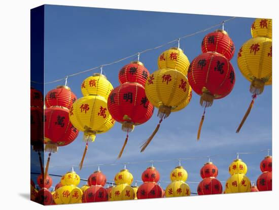 Red and Yellow Chinese Lanterns Hung for New Years, Kek Lok Si Temple, Island of Penang, Malaysia-Cindy Miller Hopkins-Stretched Canvas