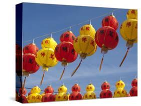 Red and Yellow Chinese Lanterns Hung for New Years, Kek Lok Si Temple, Island of Penang, Malaysia-Cindy Miller Hopkins-Stretched Canvas