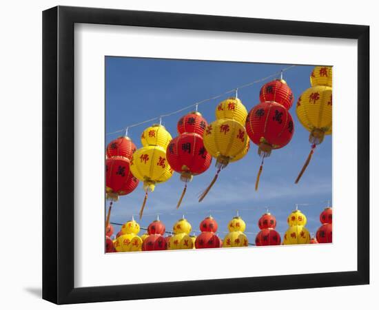 Red and Yellow Chinese Lanterns Hung for New Years, Kek Lok Si Temple, Island of Penang, Malaysia-Cindy Miller Hopkins-Framed Photographic Print