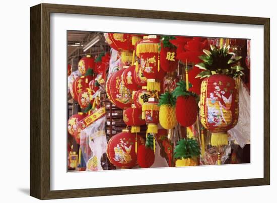 Red and Yellow Lanterns for Sale at Chinese Lantern Shop in Georgetown, Penang, Malaysia-Charcrit Boonsom-Framed Photographic Print