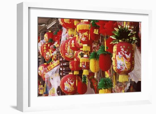 Red and Yellow Lanterns for Sale at Chinese Lantern Shop in Georgetown, Penang, Malaysia-Charcrit Boonsom-Framed Photographic Print