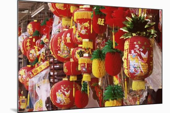 Red and Yellow Lanterns for Sale at Chinese Lantern Shop in Georgetown, Penang, Malaysia-Charcrit Boonsom-Mounted Photographic Print