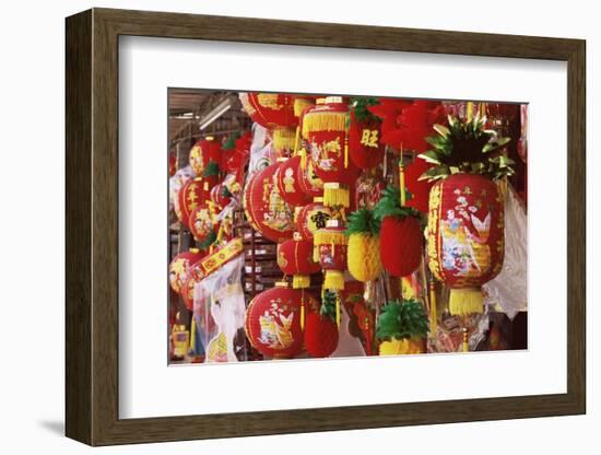 Red and Yellow Lanterns for Sale at Chinese Lantern Shop in Georgetown, Penang, Malaysia-Charcrit Boonsom-Framed Photographic Print